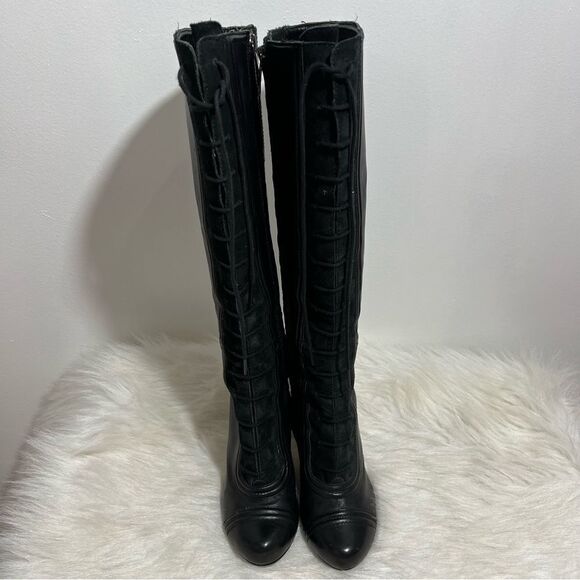 Max Studio Black Lace Up Boots - Picture 6 of 16